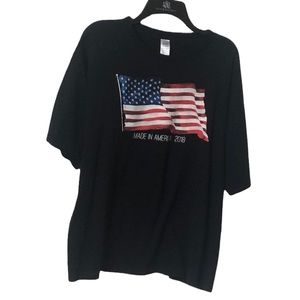 Made in the USA  Mens black shortsleeved American Flag graphic t-shirt